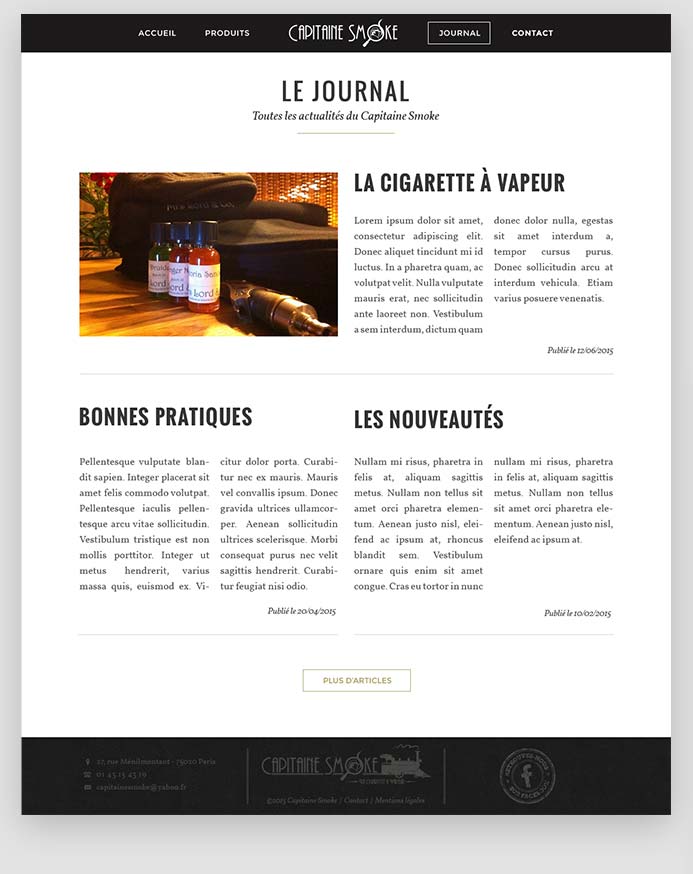 Webdesign site Capitaine Smoke