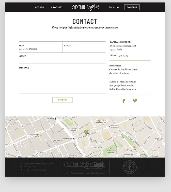 Webdesign site Capitaine Smoke