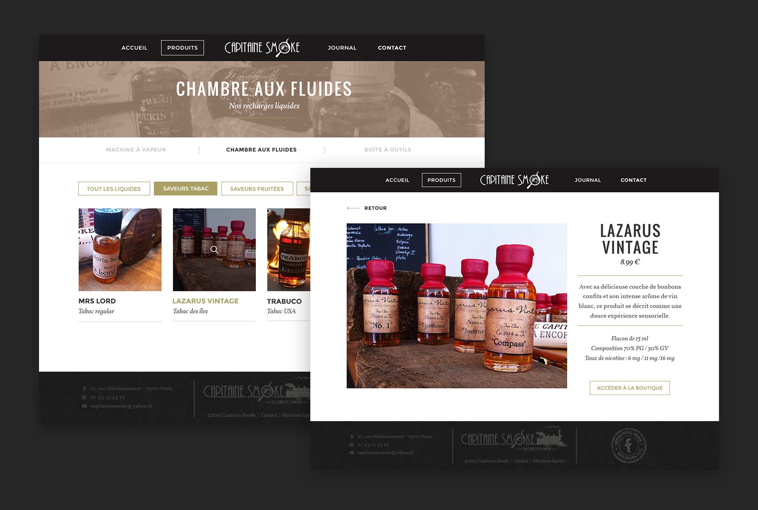 Webdesign site Capitaine Smoke