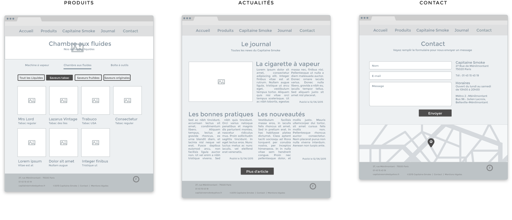 Wireframes Capitaine Smoke